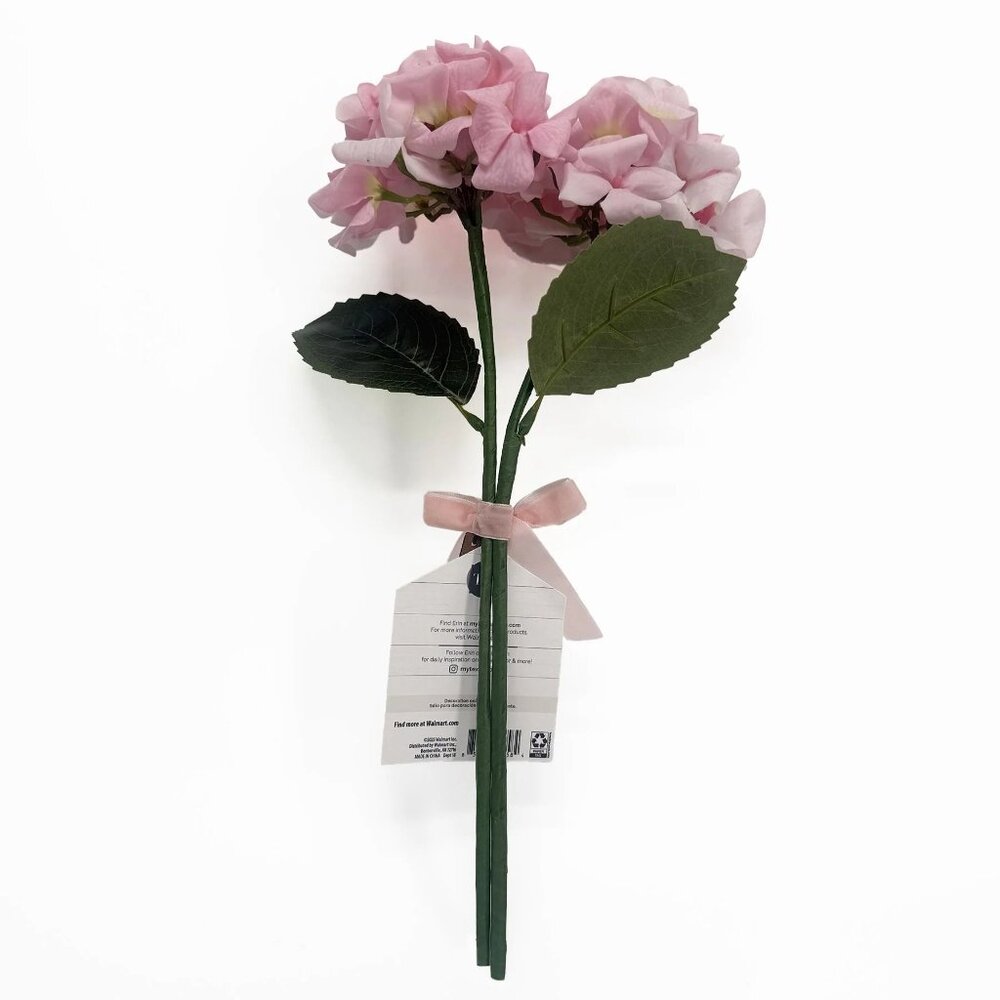 My Texas House Hydrangea Floral Pick Set - Two 16" Pink Hydrangea Stems,‎ Easter - Picture 2 of 6